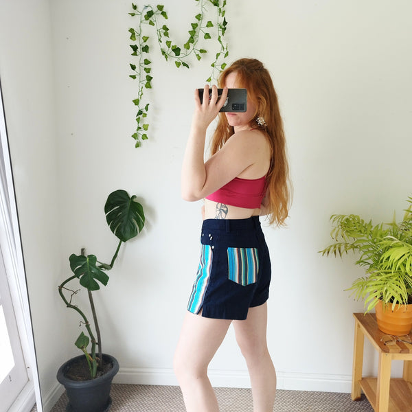 Stripy denim shorts (W30)