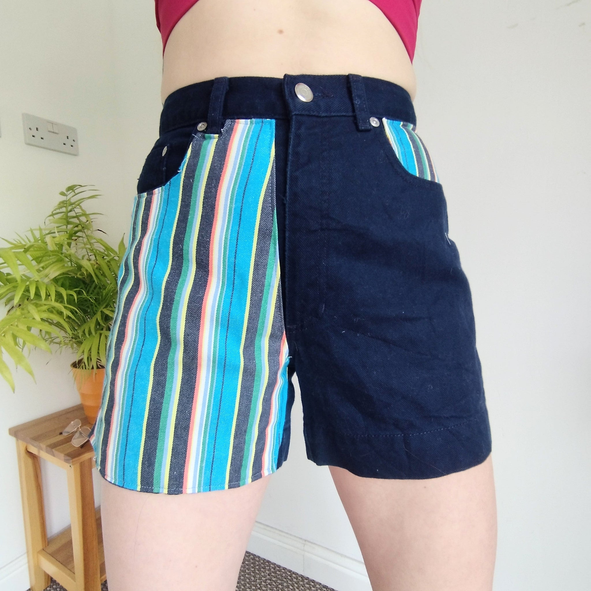 Stripy denim shorts (W30)