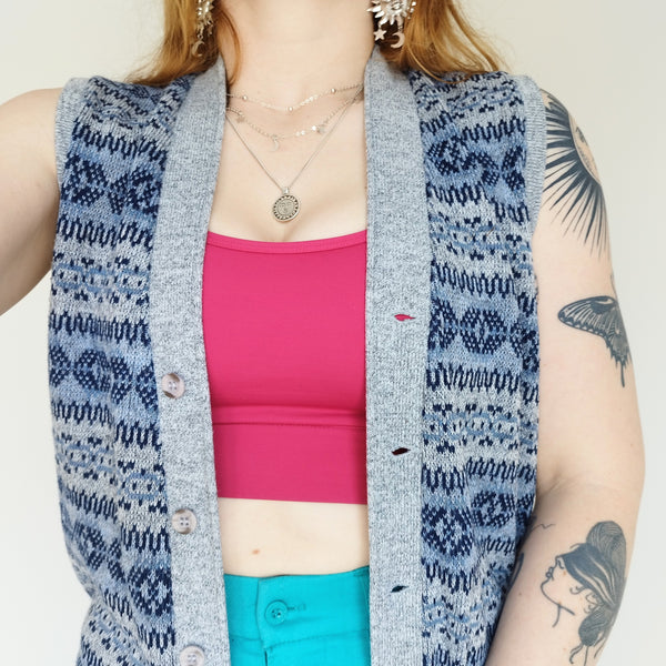 Knit vest in blue (M)