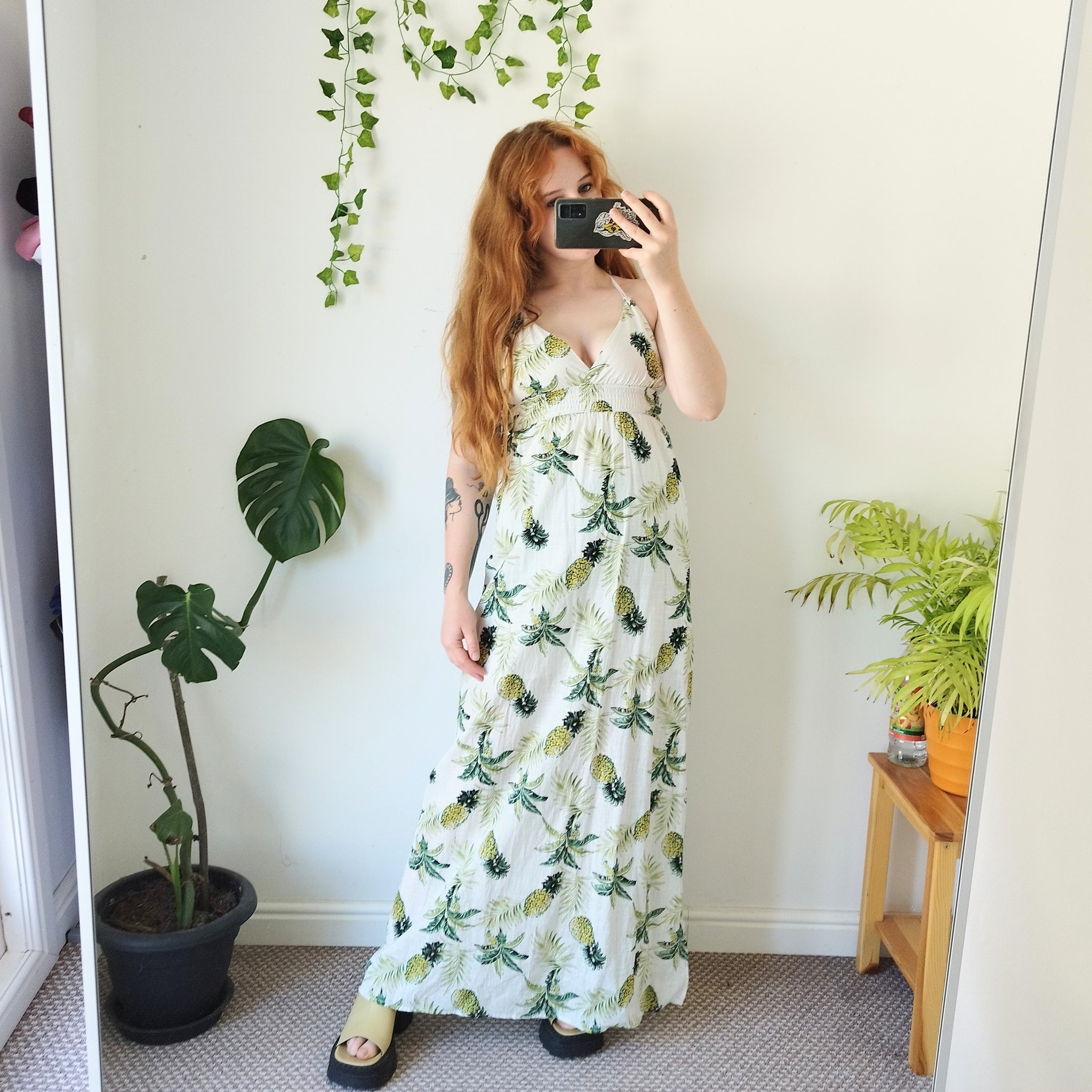 Pineapple maxi dress (S)