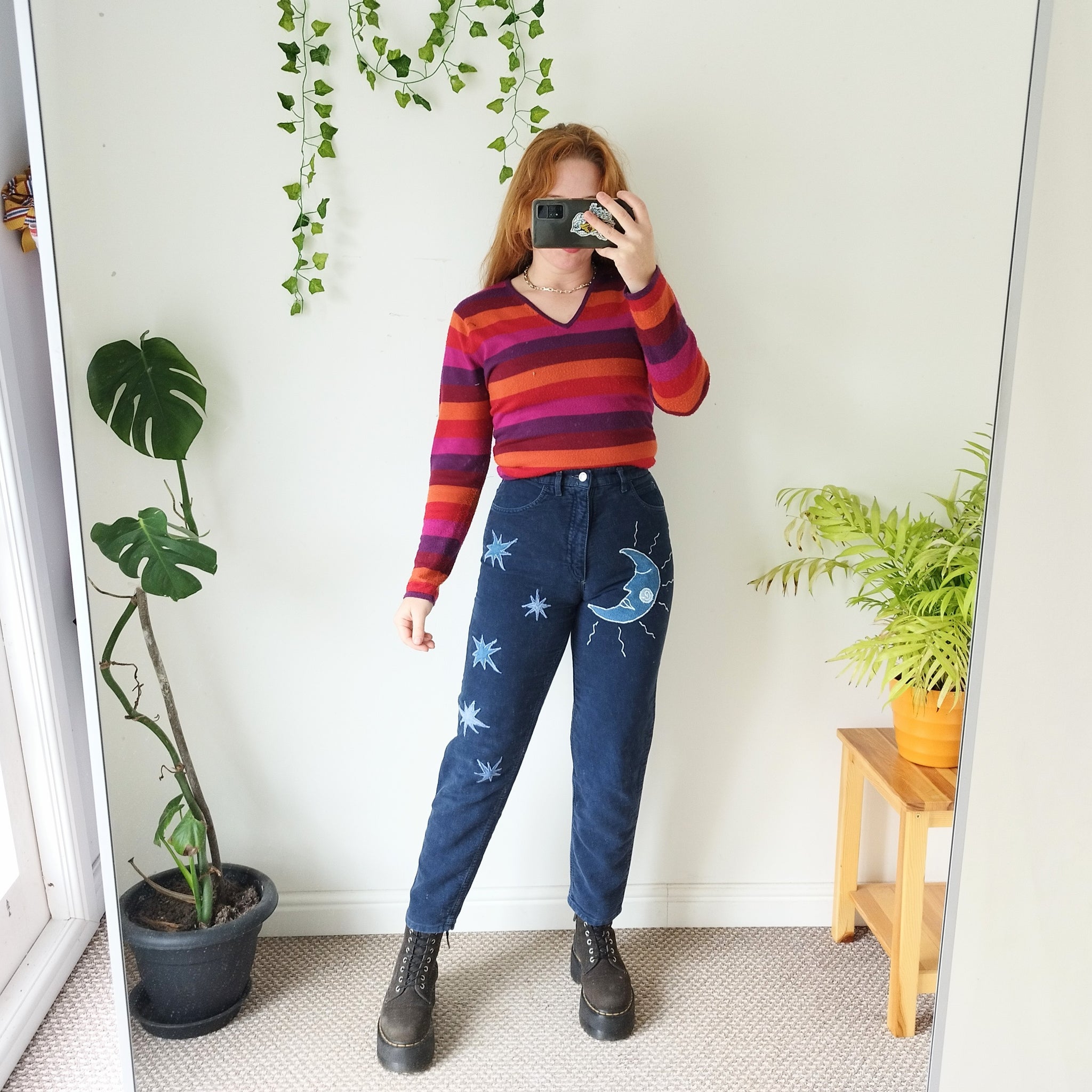 Strawberry moon mom jeans (W27)