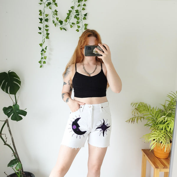 Sun and moon denim shorts (W29)