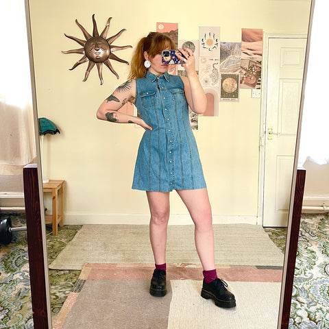 Denim mini dress (S)