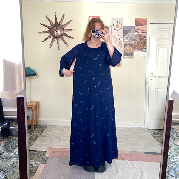 Midnight chiffon dress (XL)
