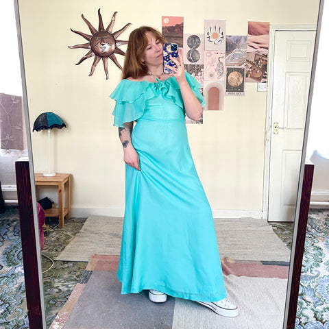 Mint chiffon dress (XS)