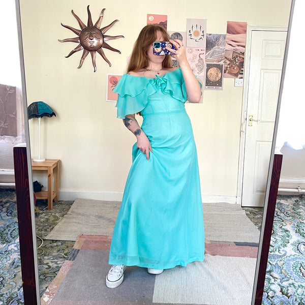 Mint chiffon dress (XS)