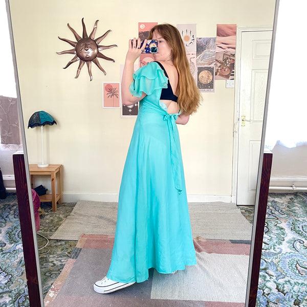 Mint chiffon dress (XS)