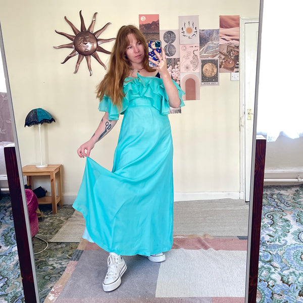 Mint chiffon dress (XS)
