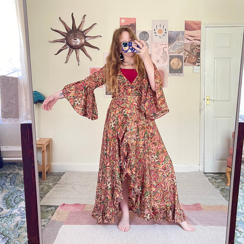 Paisley wrap dress (S)