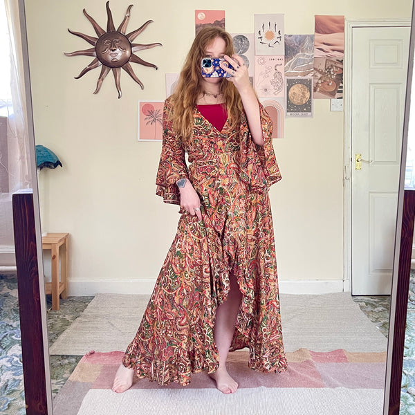Paisley wrap dress (S)