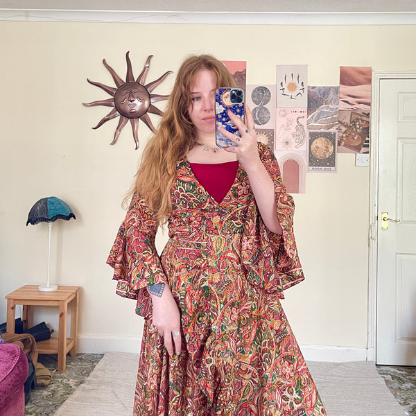 Paisley wrap dress (S)