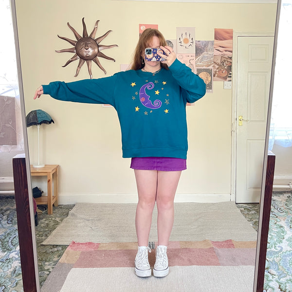 Moon sweater in teal (L)