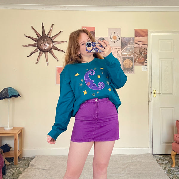 Moon sweater in teal (L)