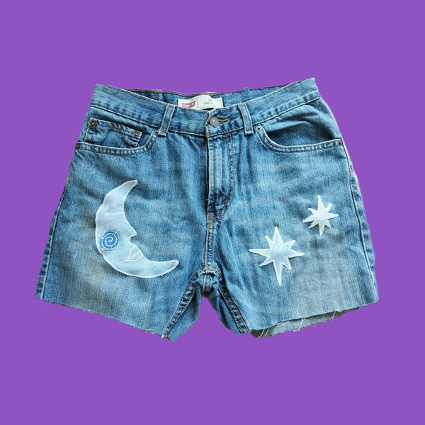 Moon and stars denim shorts (W29)