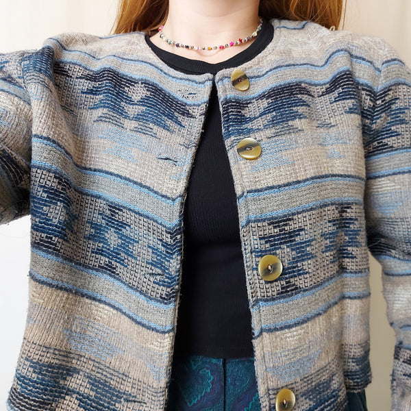 Cropped tapestry jacket (M)