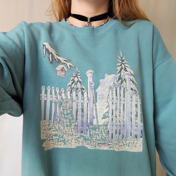 Snow scene sweatshirt (L)
