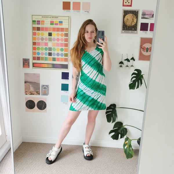 Emerald tie dye dress (S)