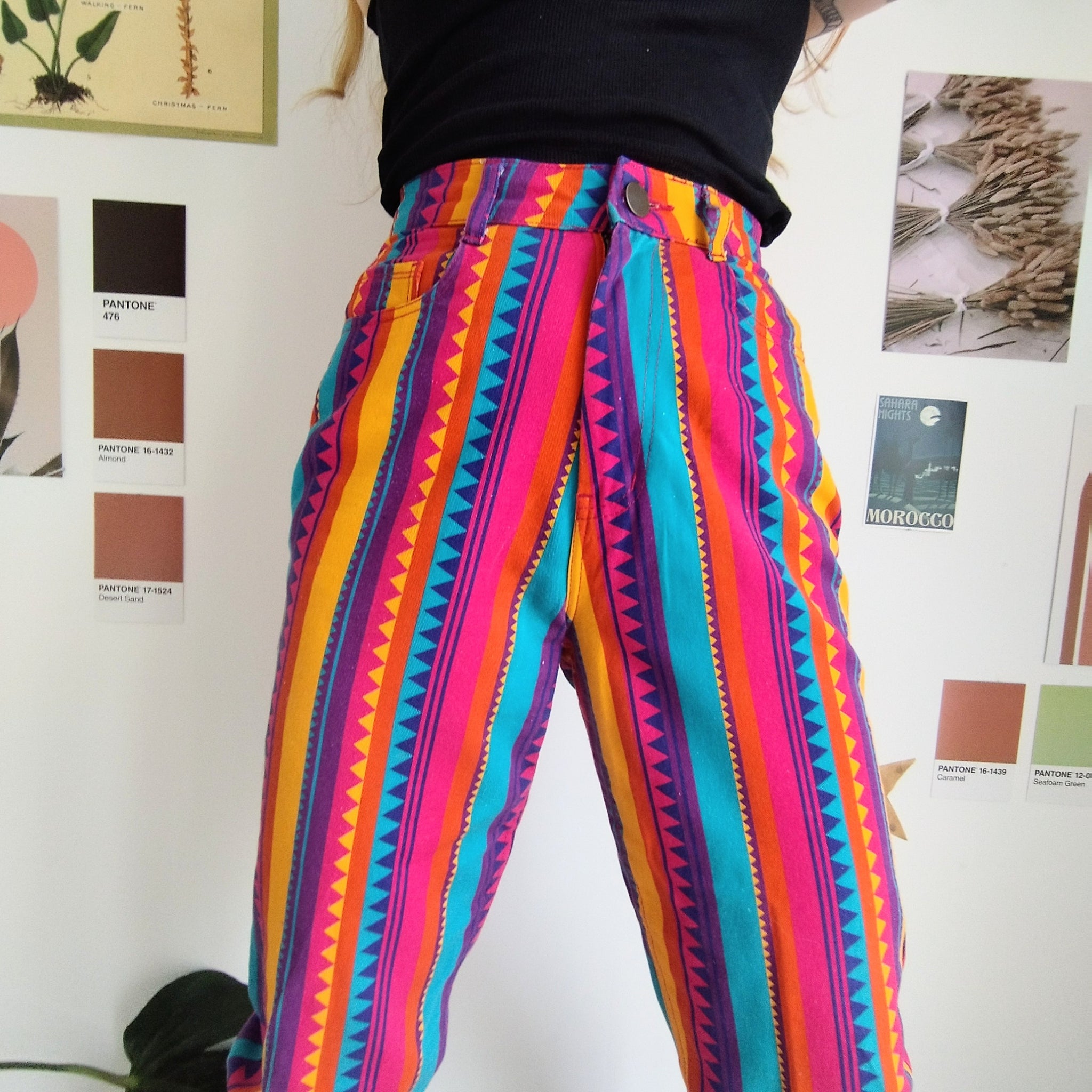 Striped jeans colorful cheap
