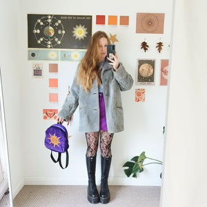 Lilac sheepskin coat (M)