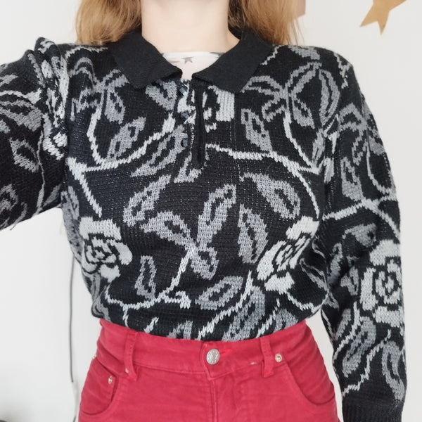 Monochrome knit jumper (M)