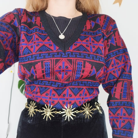 Aztec knit jumper (S)