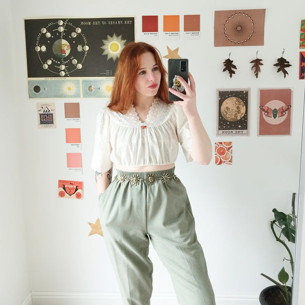 Sage green trousers (S)