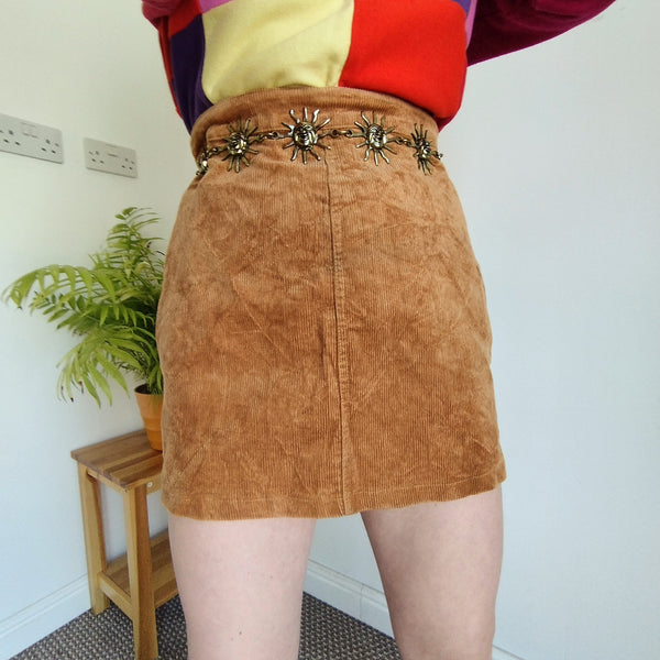 Caramel corduroy skirt (W30)